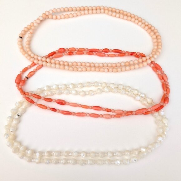 3 vintage single strand glass beaded necklaces - Picture 9 of 13